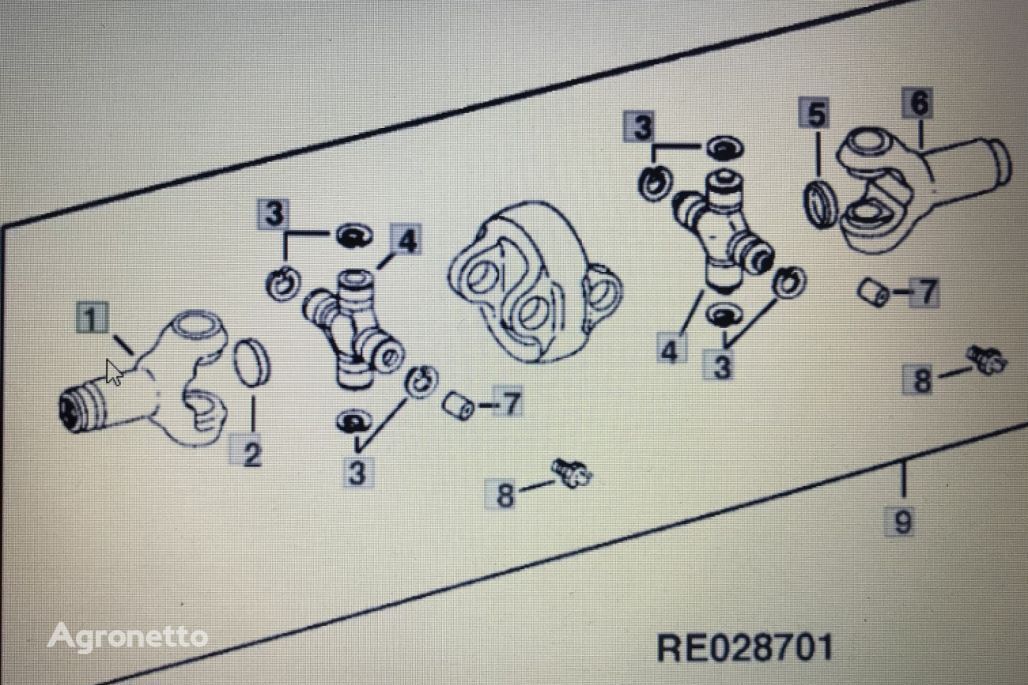 przegub uniwersalny John Deere RE71566 para John Deere 4555/4755/4955 tractor de ruedas